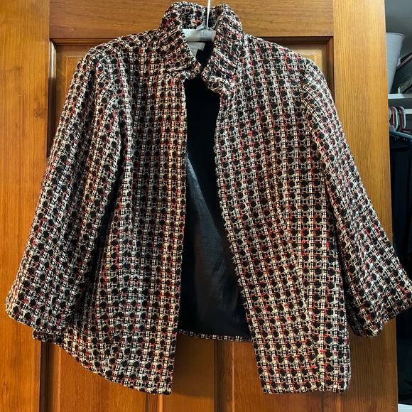 Chico's Jackets & Blazers - Chico's Black and Red Tweed Blazer